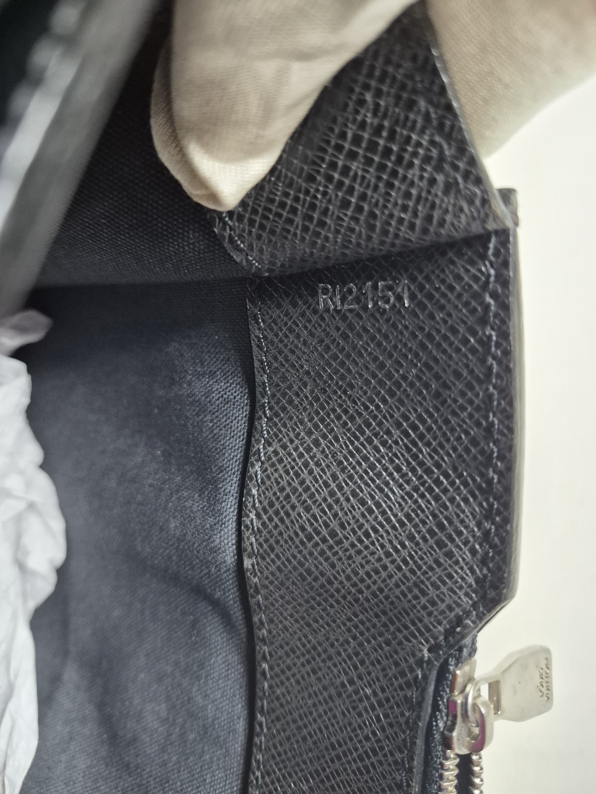 Louis Vuitton Black Briefcase/Document Case Top Handle Push Lock Inner Pockets