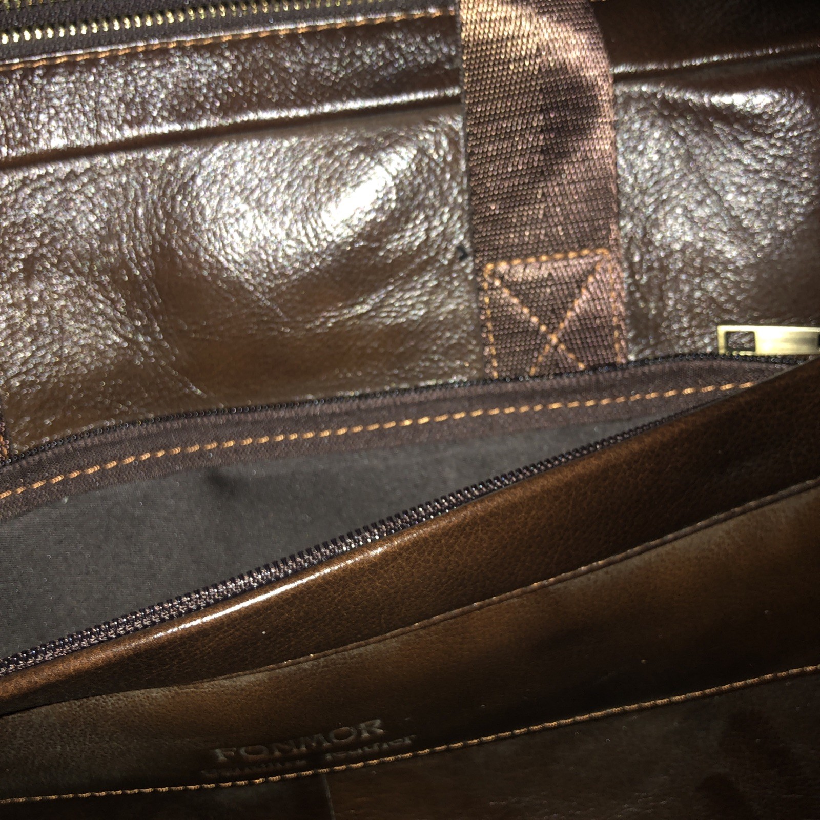 Fonmor Genuine Leather Briefcase Bag Coffee Brown Business Laptop Bag Law Office