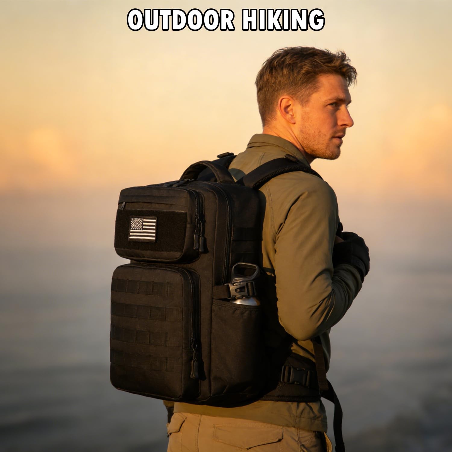 Military Tactical Backpack for Men, Outdoor Assault Backpack MOLLE Webbing De…