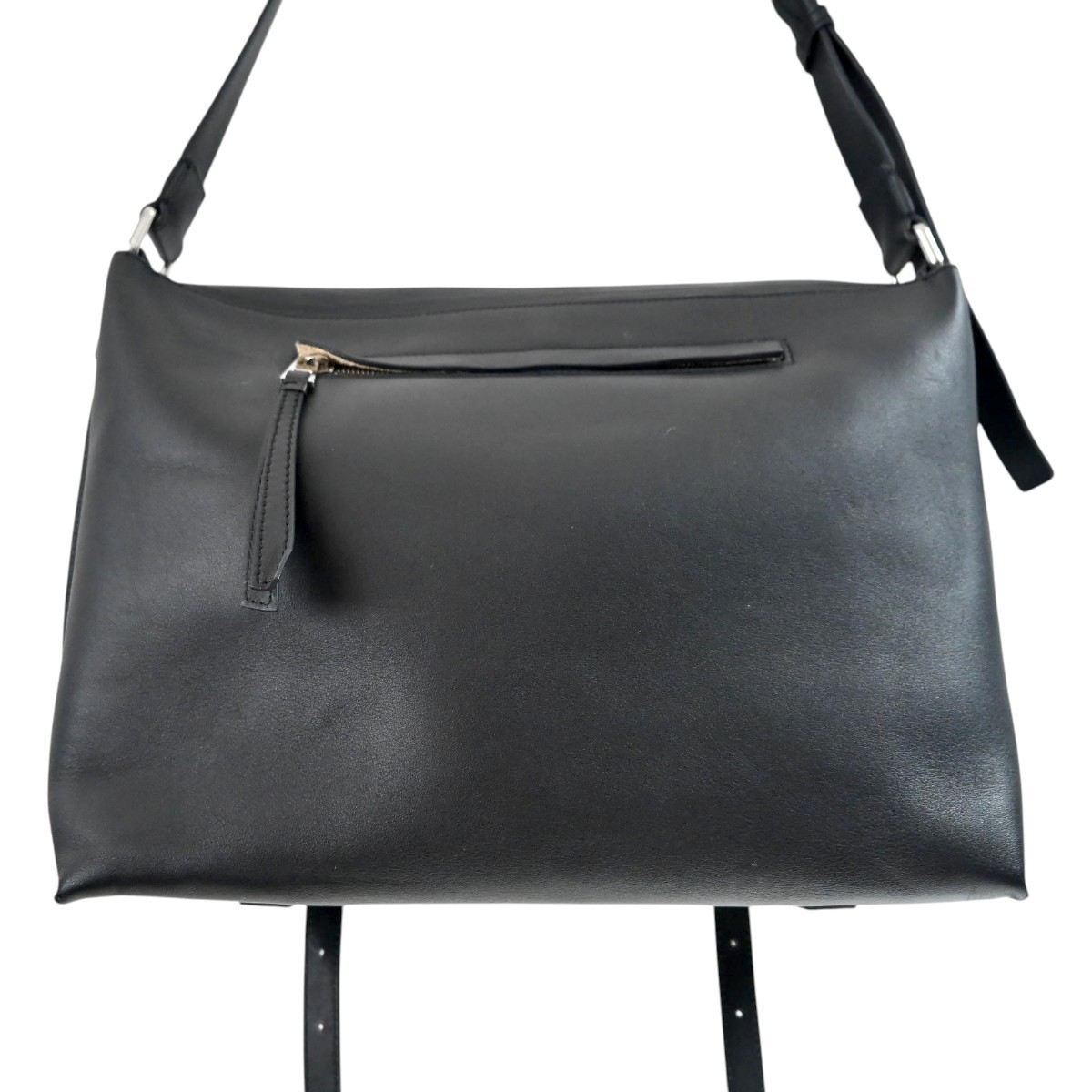 LOEWE Anagram Logo Leather Messenger Shoulder Bag, Black, T2606-k145
