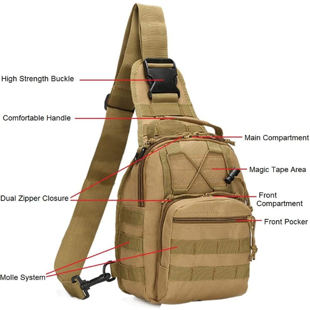 Tactical Sling Bag Pack Small EDC Molle Assault Military Army Shoulder Backpack