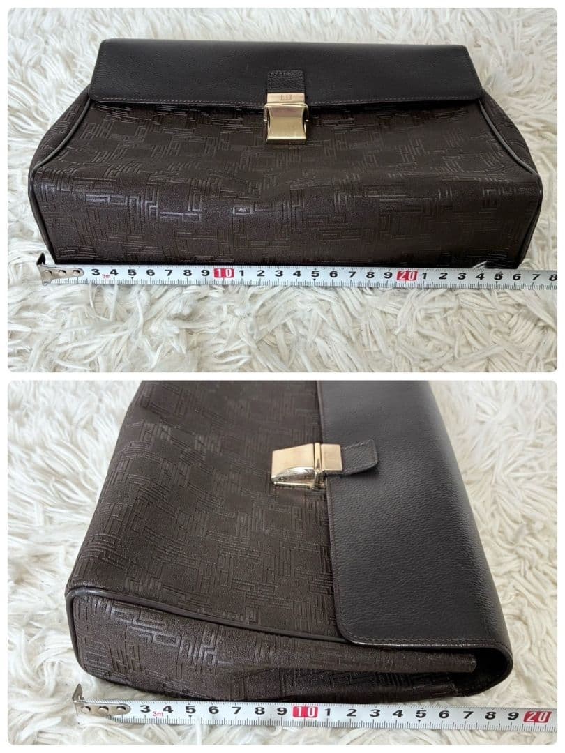 Dunhill Brown Leather Clutch Bag Men’s Vintage Formal Business Accessories