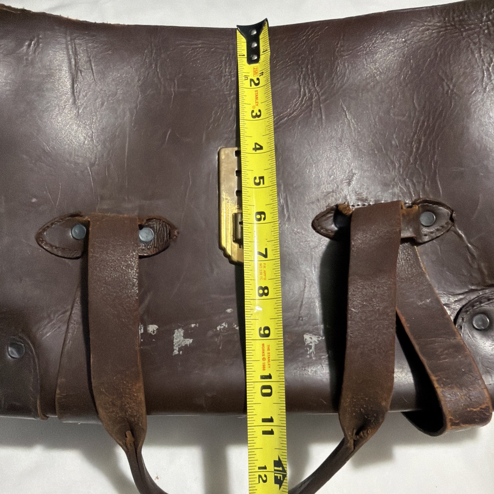 Vintage US Military Pilots Briefcase Brown Leather Briefcase Bag Movie Prop