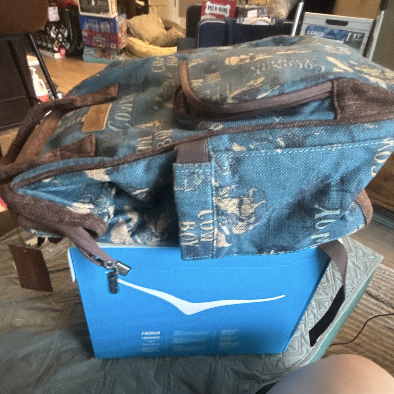 Wrangler Vintage Retro Cowboy Backpack Zip Closure Blue/Brown One Size Unisex
