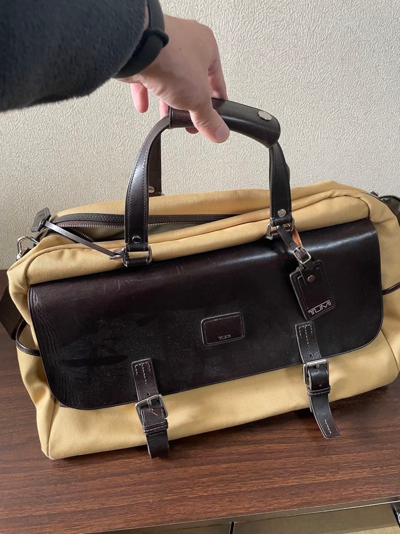 Tumi Duffel Bag Beige Black Vhtf Limited Edition Rare Model Men Pre-owmed 2603TK