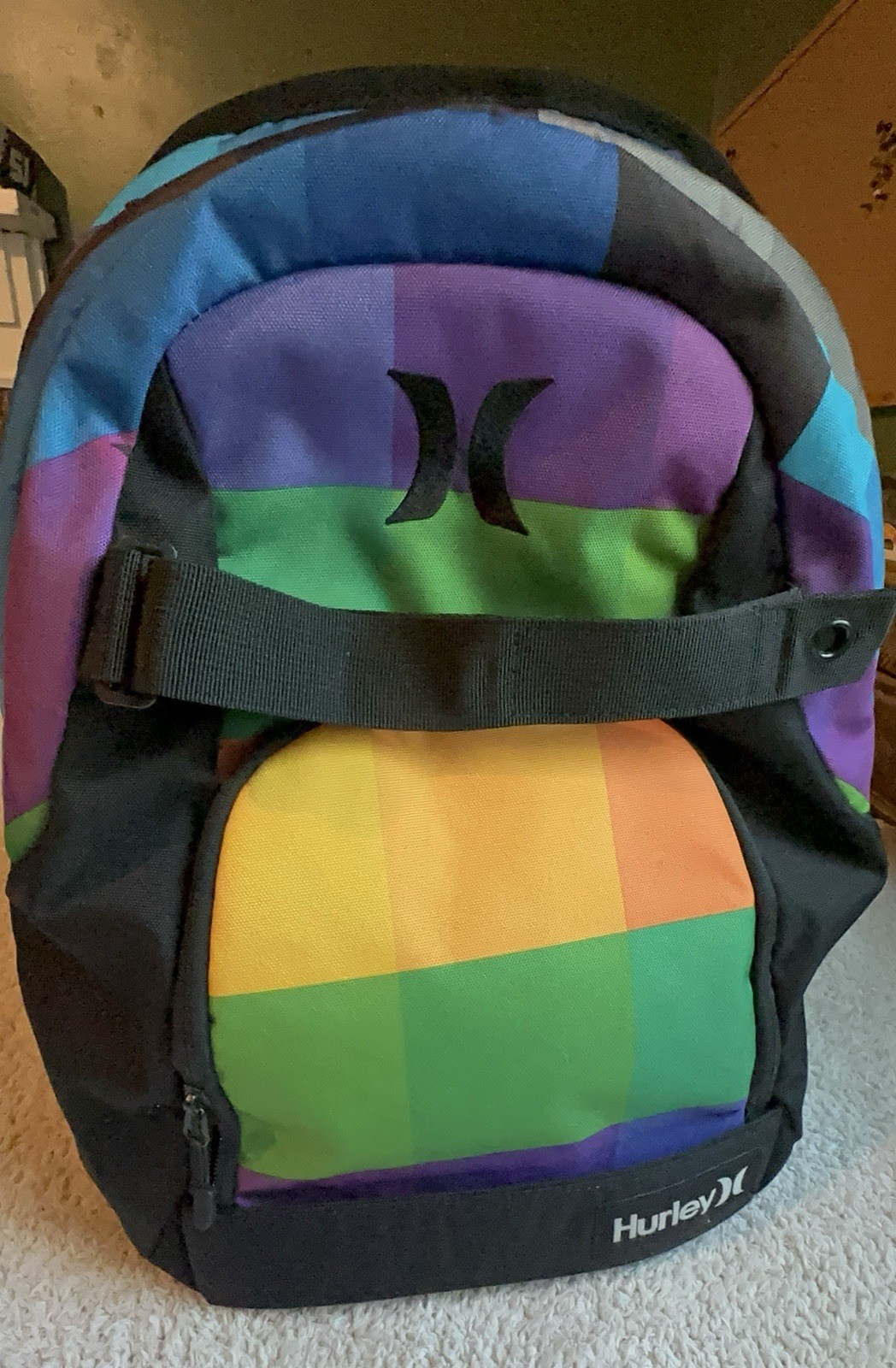 Hurley Colorful Honor Role Backpack School Skateboard Book Bag Gym Bag Carryon