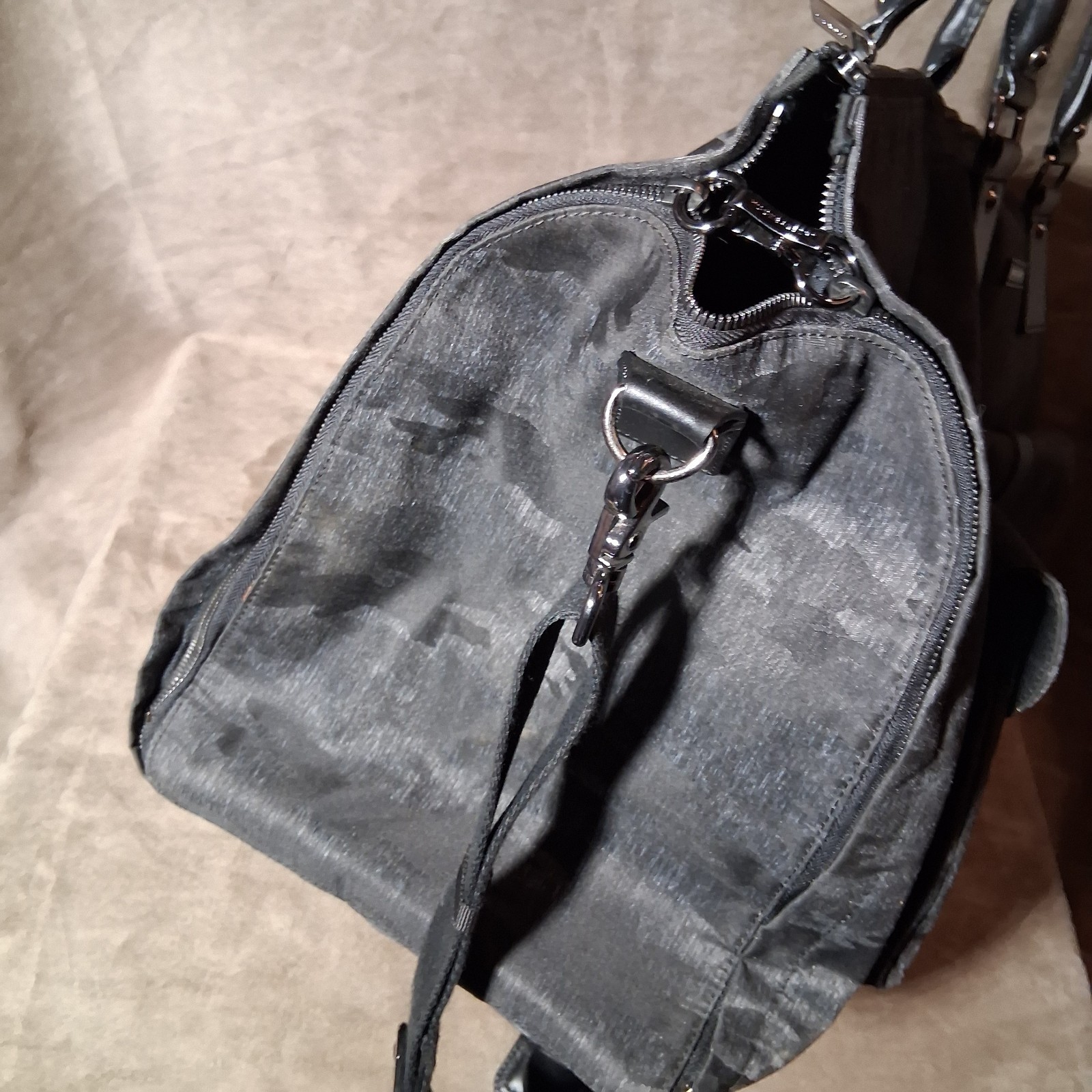 Mint Hook & Albert Canvas Leather 2-in-1 Garment Bag Weekender Duffle 22x13x10