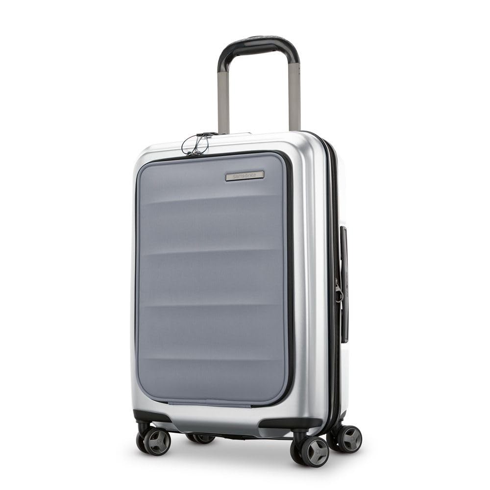 Samsonite Octiv Hardside Spinner Aluminum Silver Front Pocket Carry On 21 In U3