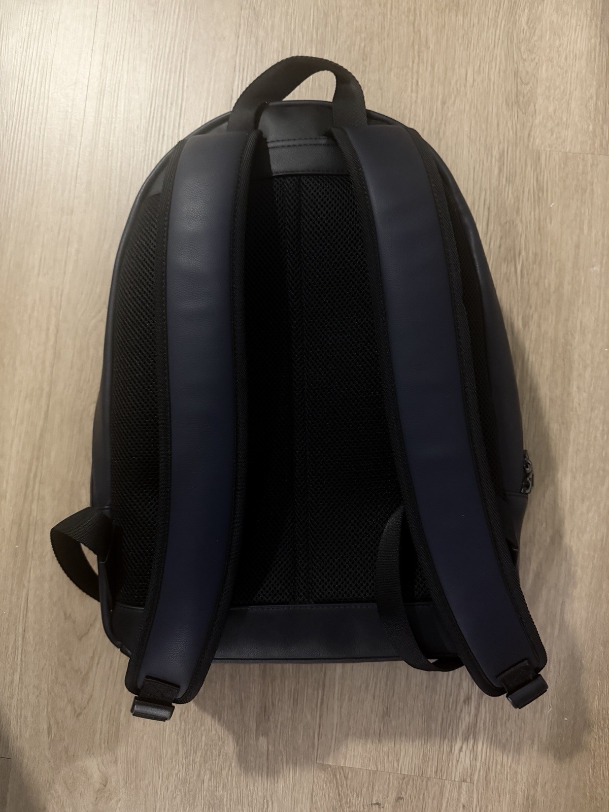 Tommy Hilfiger Black Zip Backpack w/ Front Zip Pocket, Padded Straps