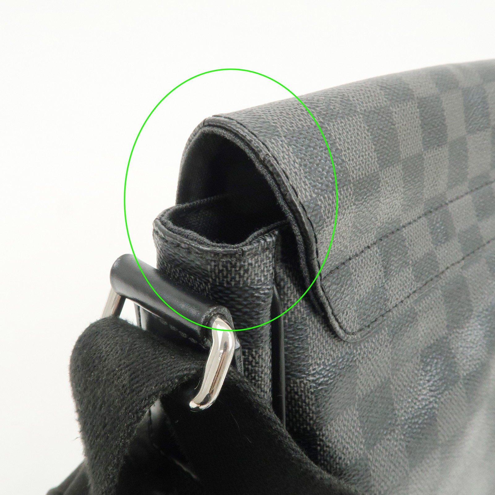 Louis Vuitton Damier Graphite District PM Shoulder Bag Noir N41260 Auth Used F/S