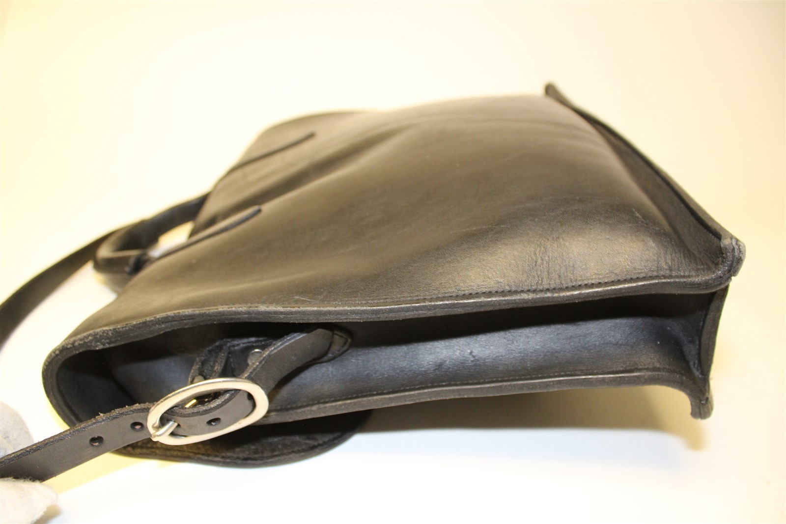 Premium Thick Leather Hand Crafted Large Black Messenger Bag
