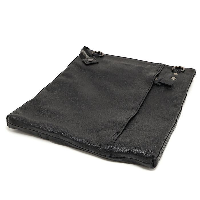 Porter Rambler Shoulder Bag M Black Goat Leather Cotton Twill Used
