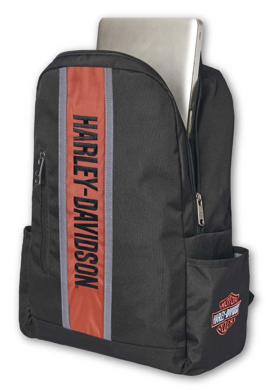 Harley-Davidson Classic Iconic H-D Sport Stripe Backpack, Rugged Polyester Black