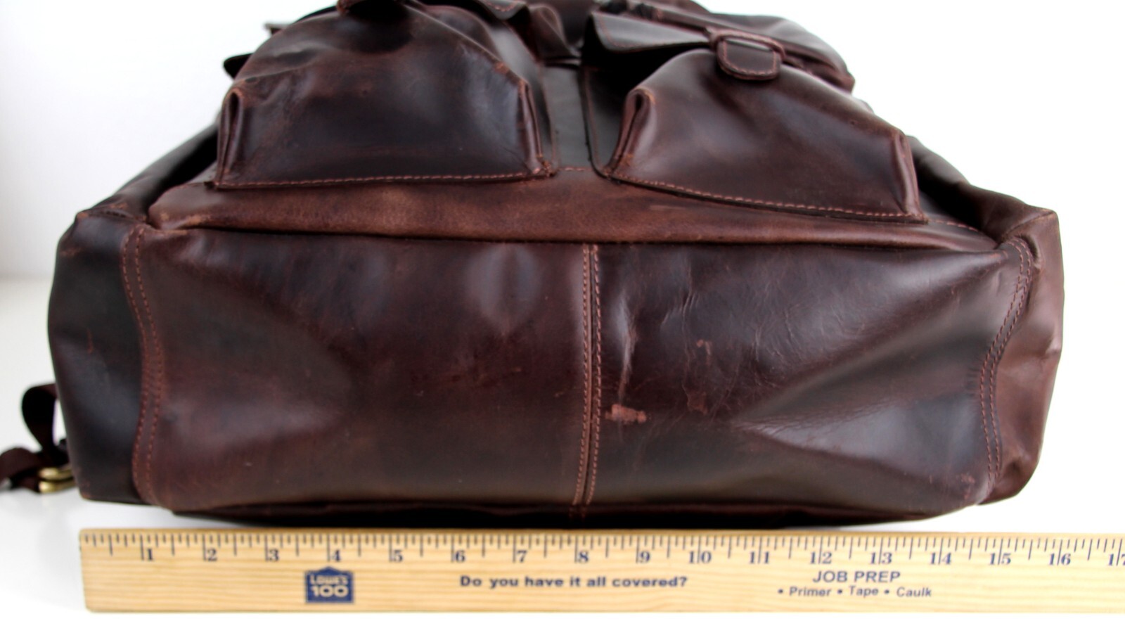 LARGE HandCrafted SADDLE BROWN GENUINE LEATHER LAPTOP BAG SHOULDER BAG BACKPACK
