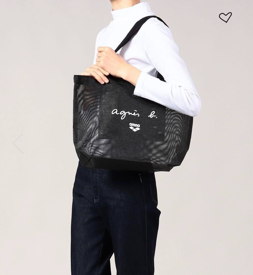 agnes b. arena/collaboration mesh tote 40cm x 30cm x 13cm Novelty black