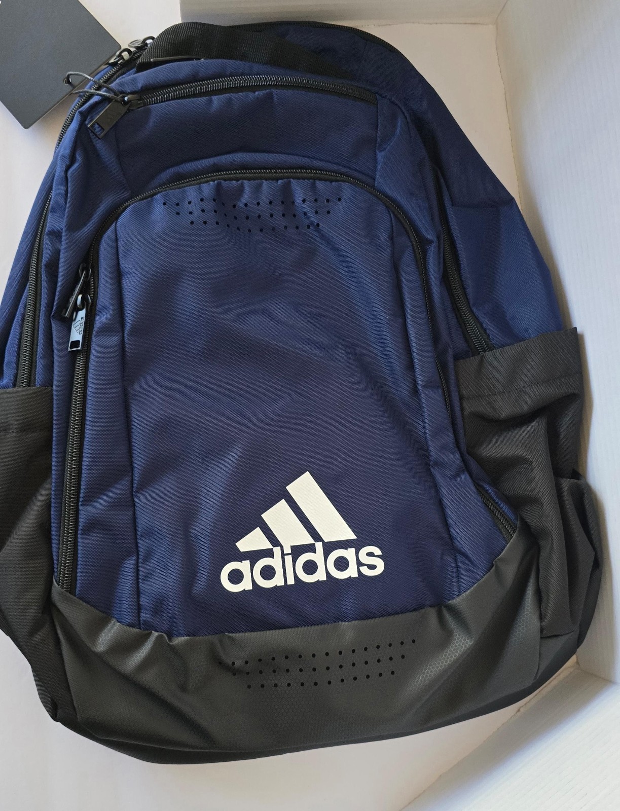 ADIDAS DEFENDER TEAM UNISEX 20″ Backpack Laptop Bag Shoe Pocket BLUE $65 NEW