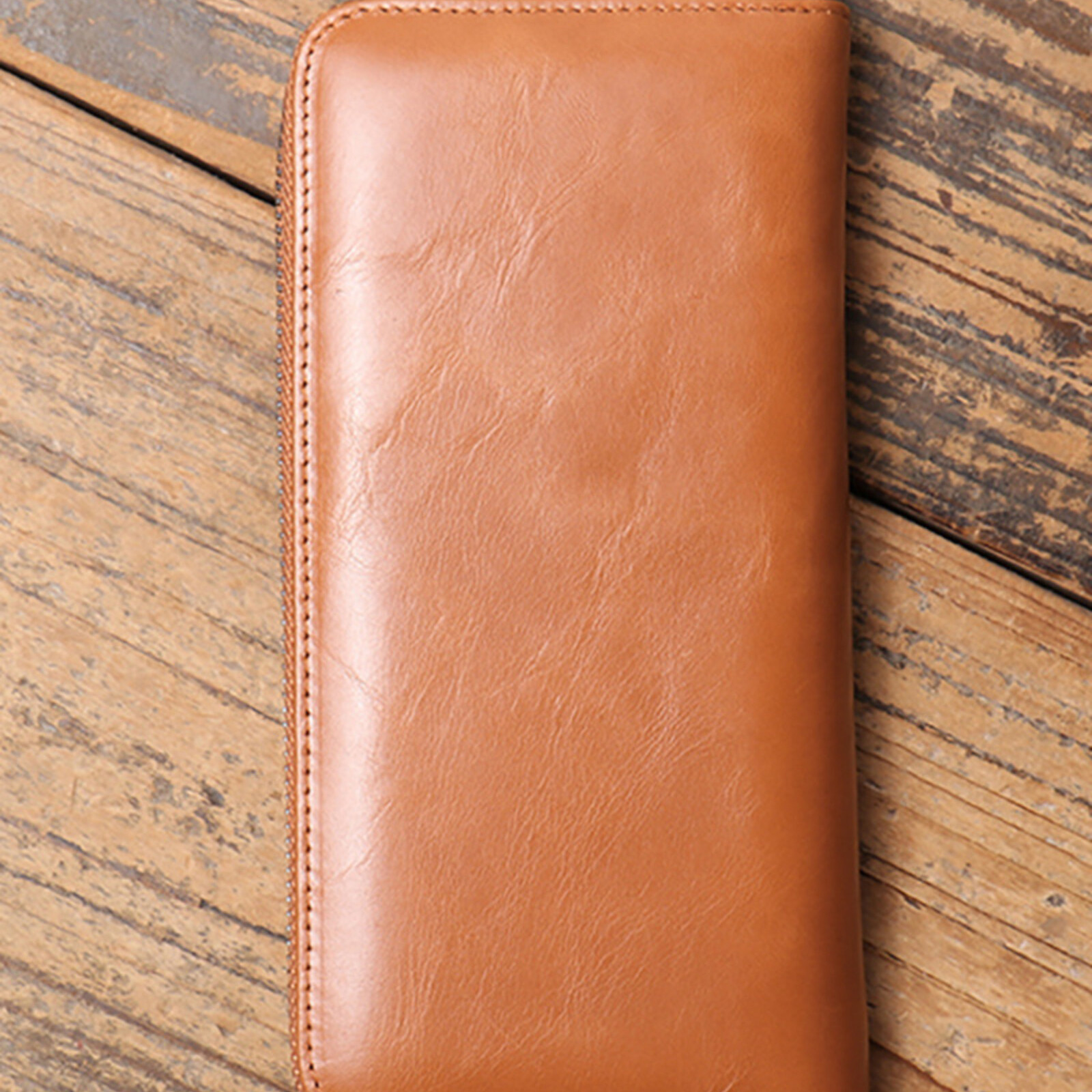 Mens Leather Zip Around Wallet RFID Blocking Long Card Holder Large Capacity