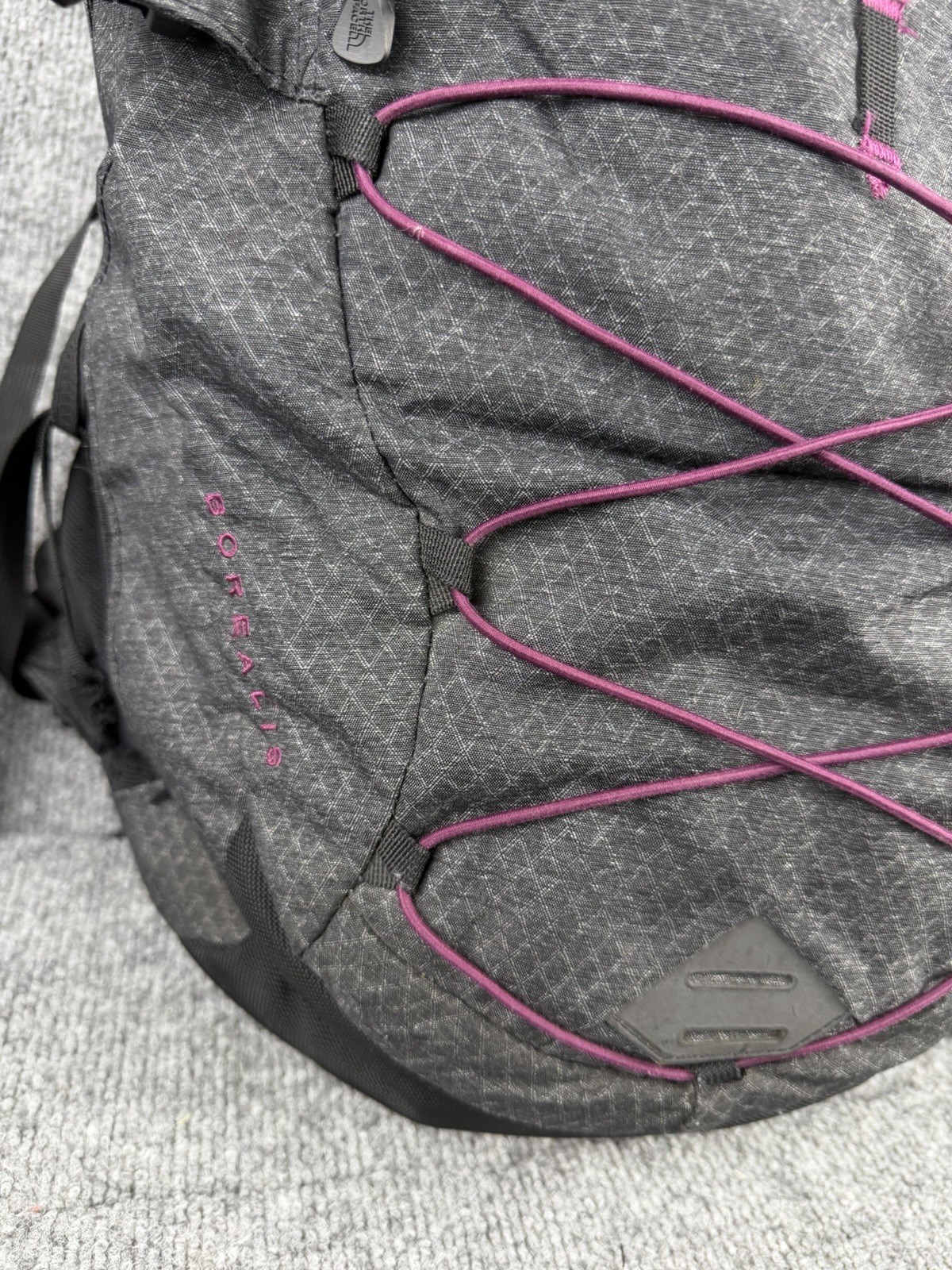 The North Face Borealis Backpack Gray Purple Womens School Laptop Bag Preowned