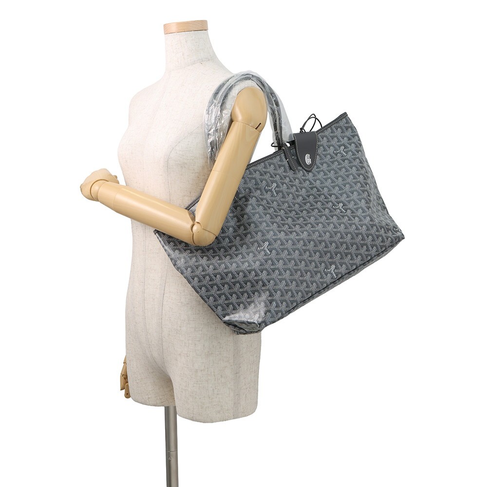 GOYARD Saint Louis with clip Size PM PVC/Leather Gray STLCROPMLTY51CL51P