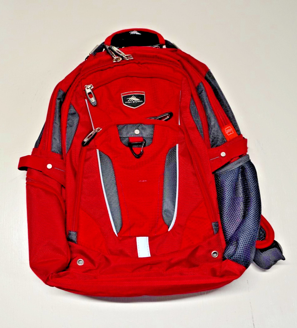 High Sierra Elite Backpack Airflow Cooled Back Suspension Strap Red Black