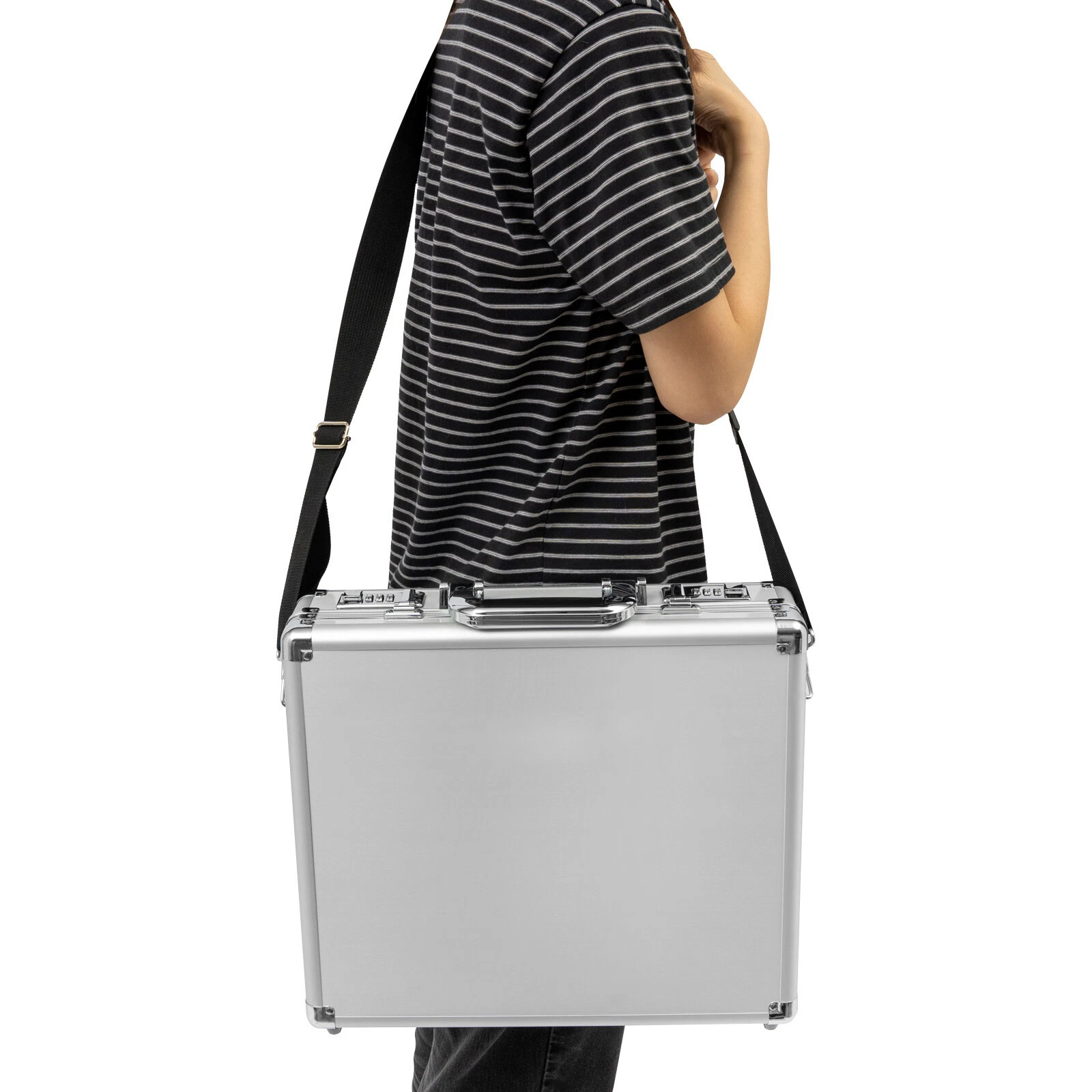 Aluminum Hard Case Big Capacity With Combination Lock Briefcase With Pocket