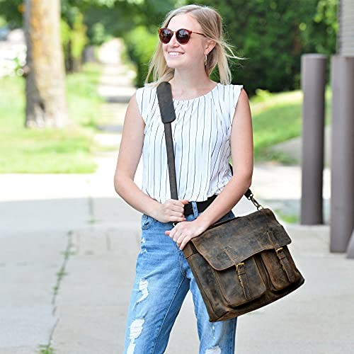 18 Inch Leather briefcase Laptops for Men and Women Best Office Messenger Bag