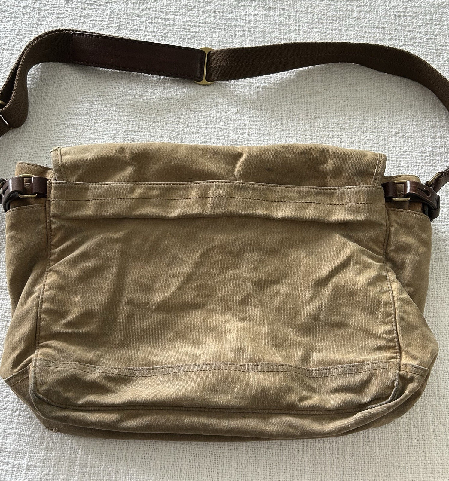 J Crew Dry Goods Abingdon Canvas Messenger Bag Cotton Leather Shoulder Bag