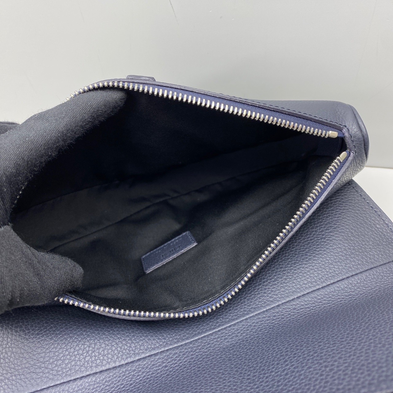 Dior Pre-Owned Authentic Saddle Bag Navy 27x20x5cm Cowhide