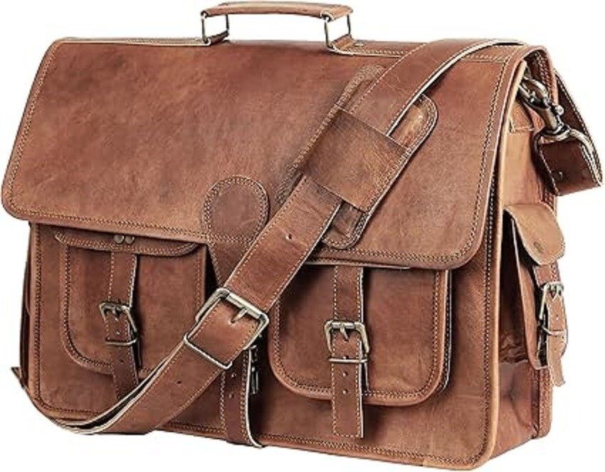 Handmade Men’s Genuine Leather Vintage Laptop Messenger Briefcase Bag Satchel