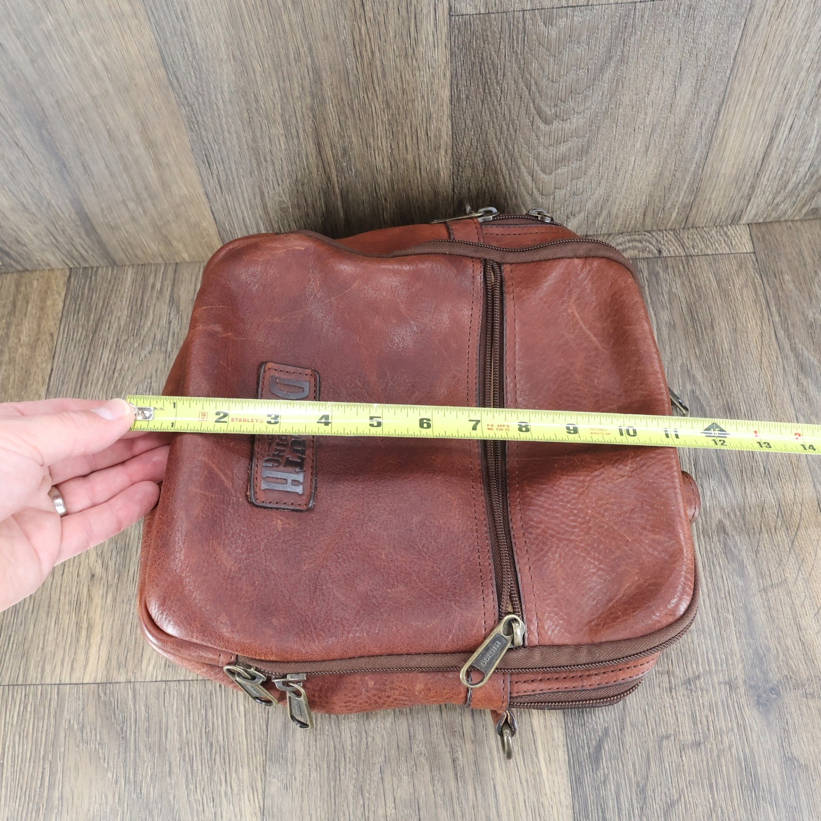 Duluth Trading Co Brown Leather Messenger Crossbody Bag Travel Utility Pouch
