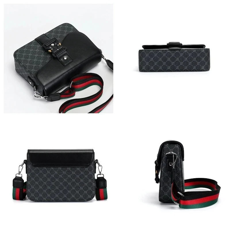 Men’s Jacquard Crossbody Bag Waterproof Business Casual Shoulder Sling Bag