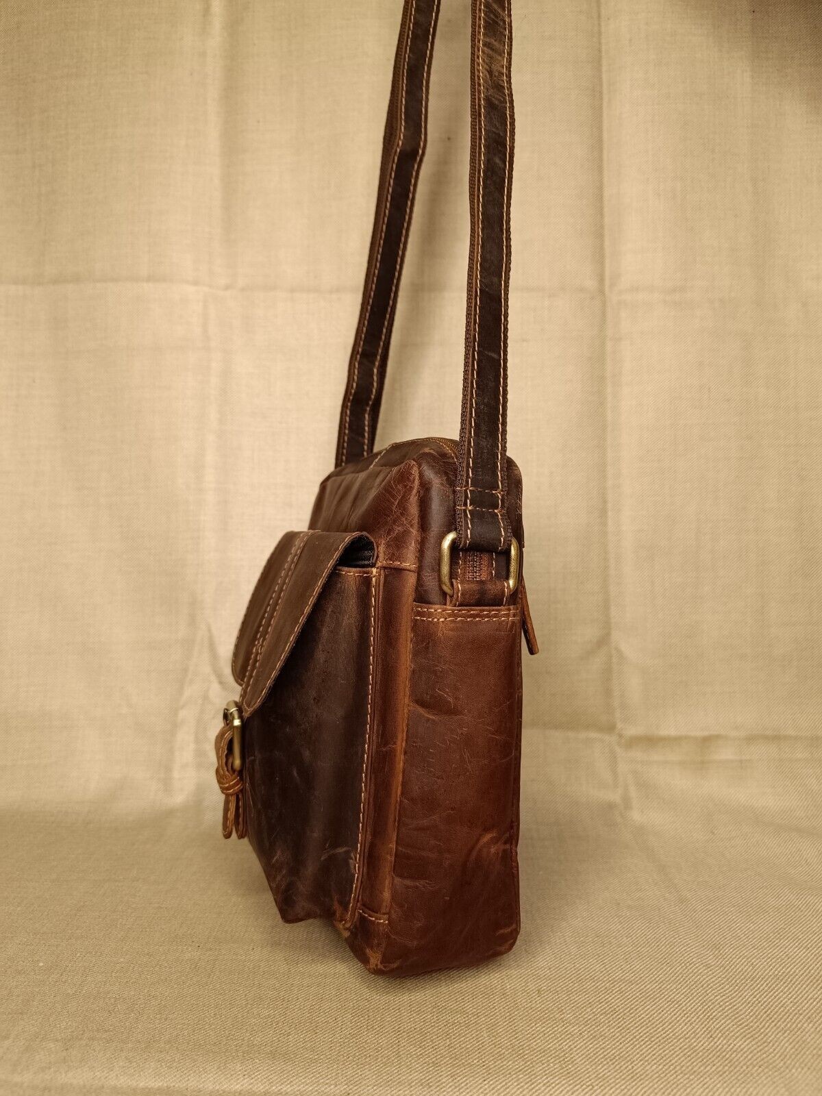 9 In Crossbody Sling Bag Buffalo Leather Purse Satchel Handbag Messenger Bags