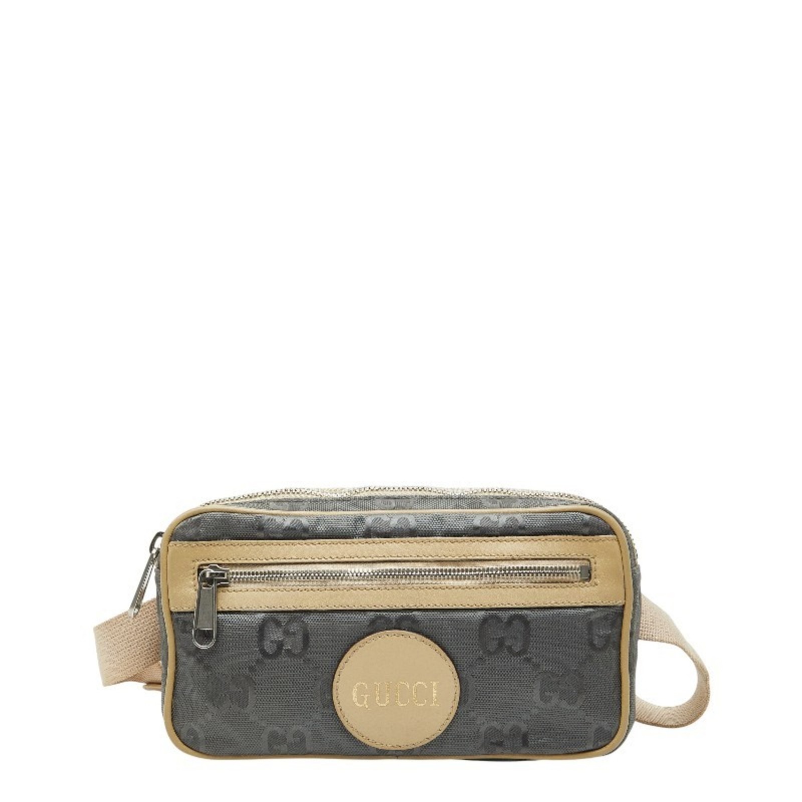 Gucci GG Nylon Off the Grid Belt Bag/Body Bag 631341 Gray/Beige Le… GZl1dwl5