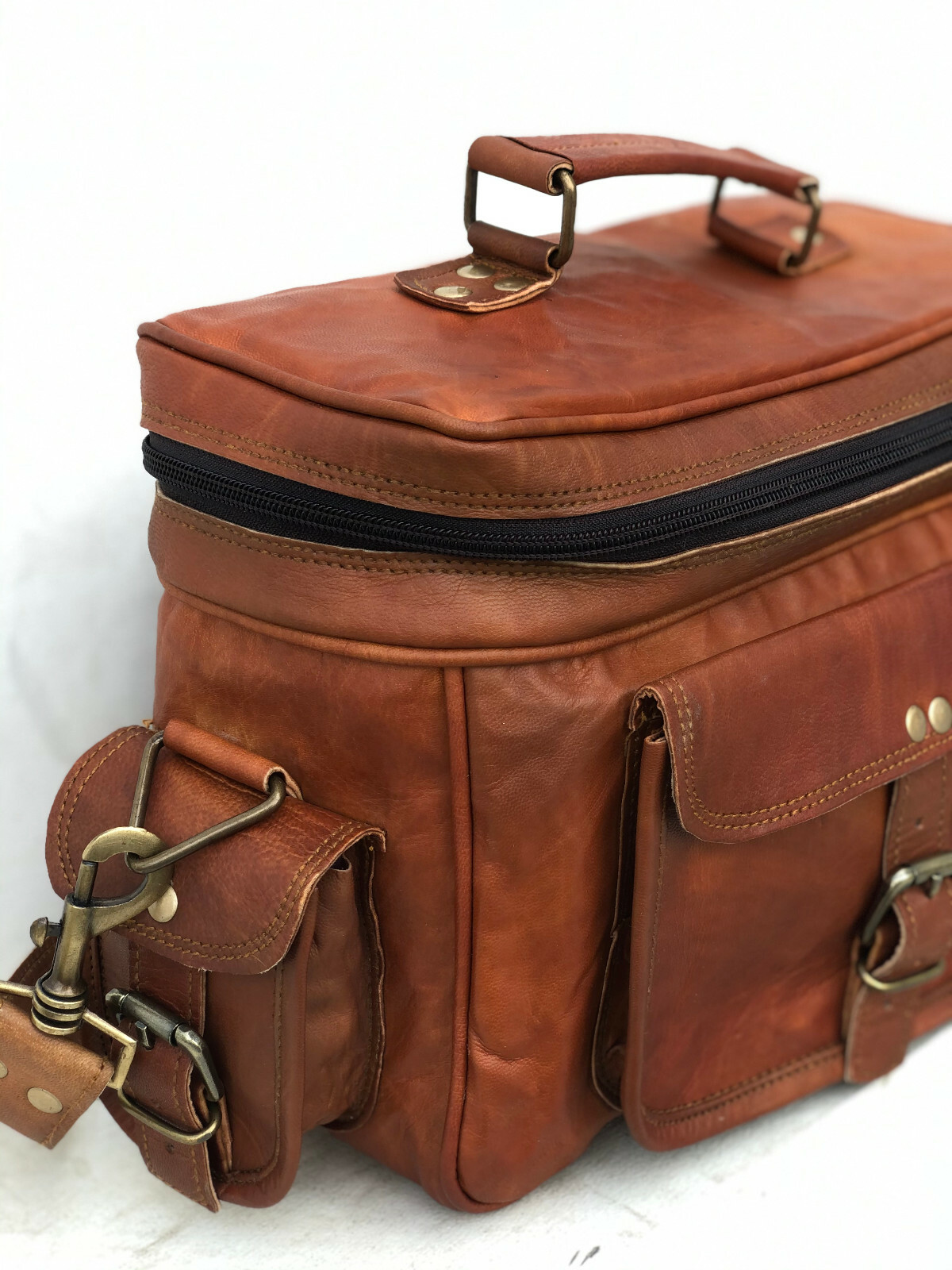 GVB Reputed Leather DSLR Canon Sony Camera Lens Crossbody Briefcase Vintage Bag