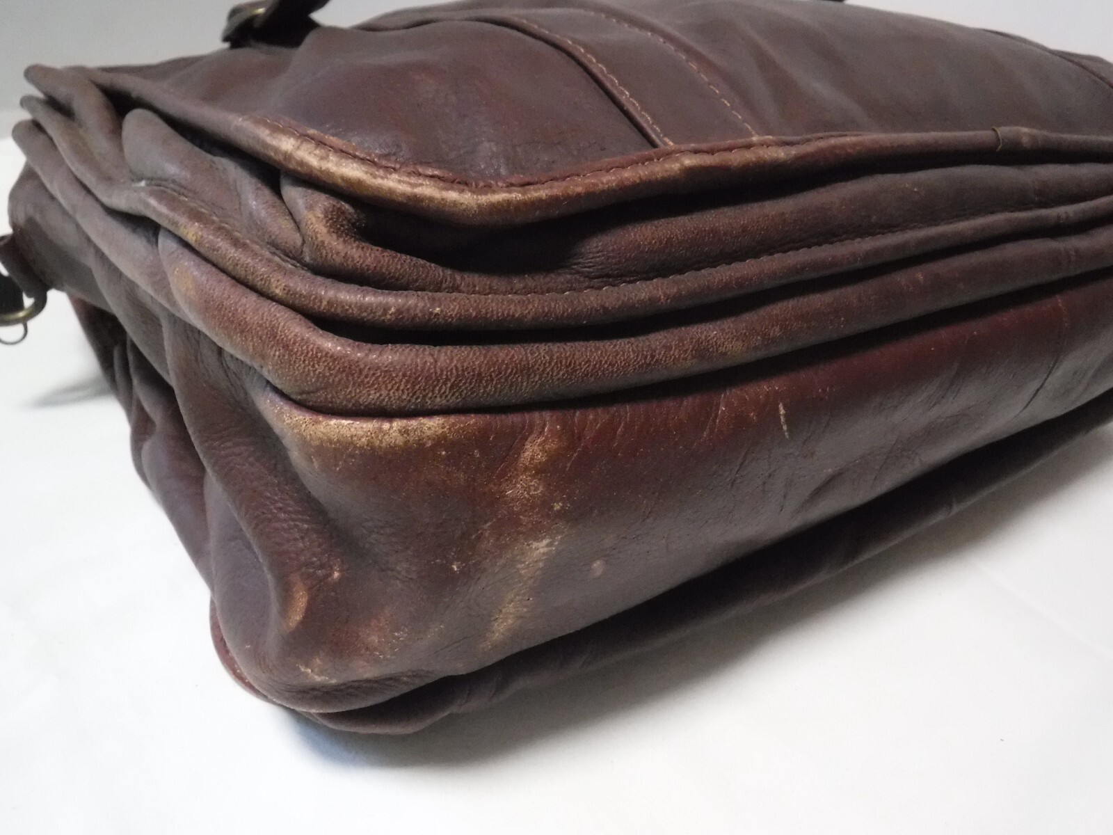 PM4 Manufacturas Quintero Colombia Brown Genuine Leather Laptop Attache Tote Bag