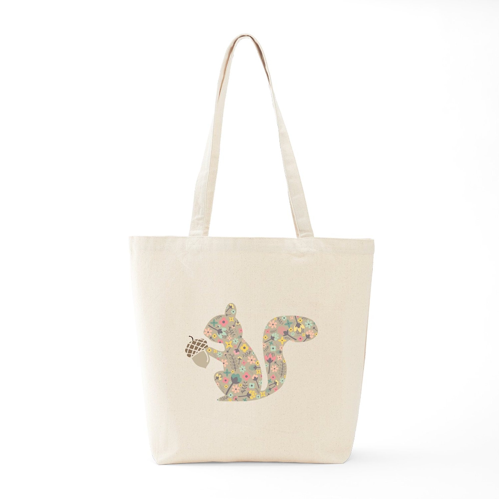 CafePress Floral Squirrel Tote Bag (1514014653)