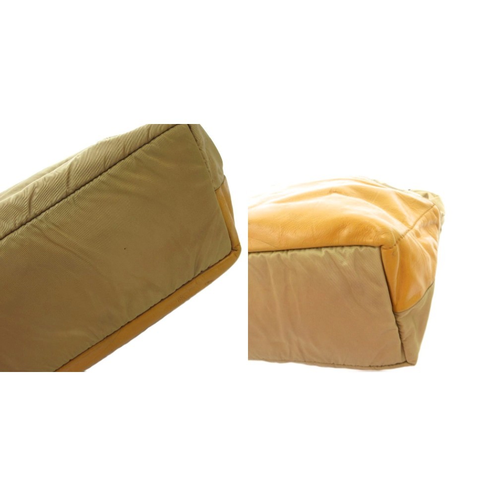 Daniel&Bob Khaki Yellow Beige 3W Shoulder Bag, Vintage, 11.8″ x 10″ x 5″