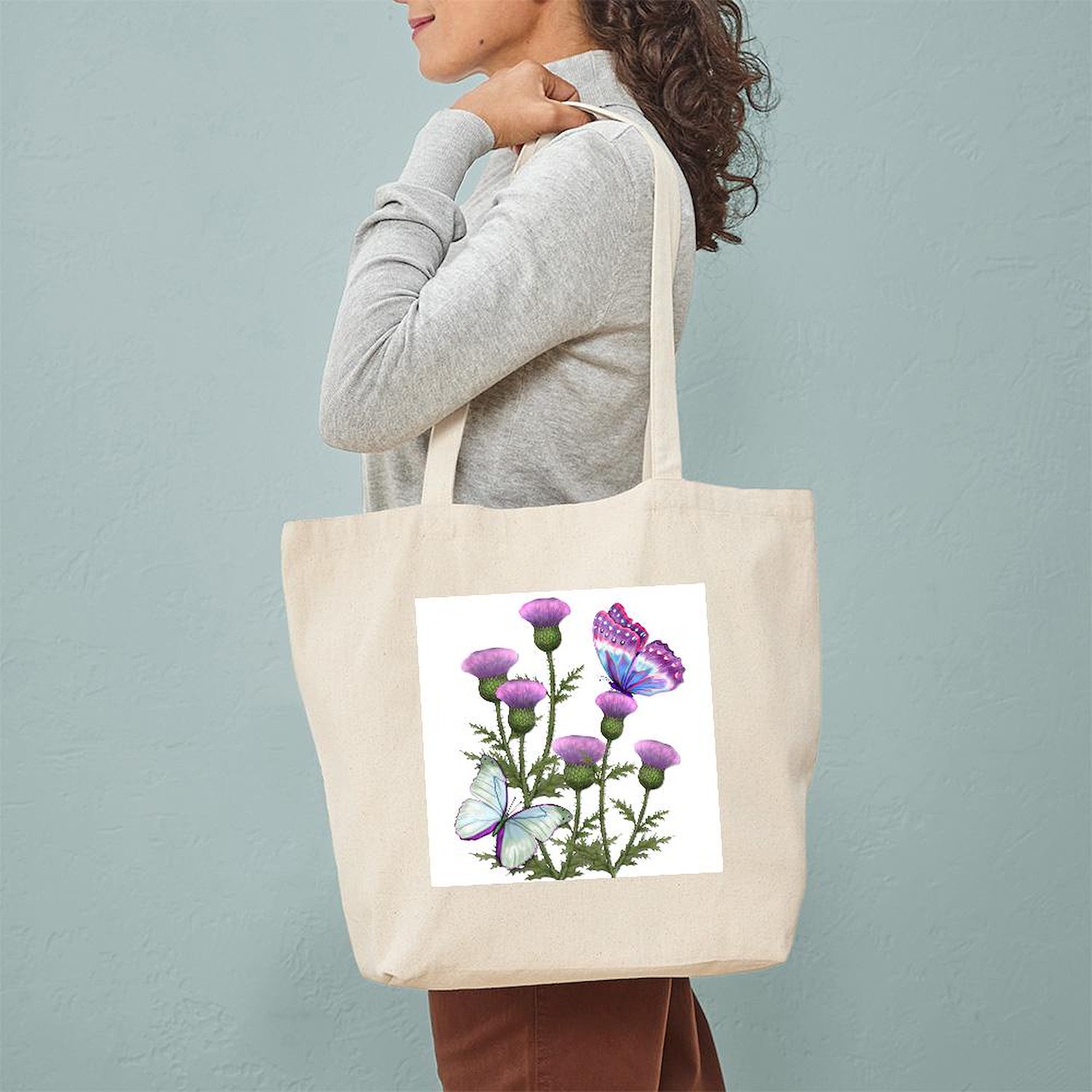 CafePress Thistles And Butterflies Tote Bag (10910249)