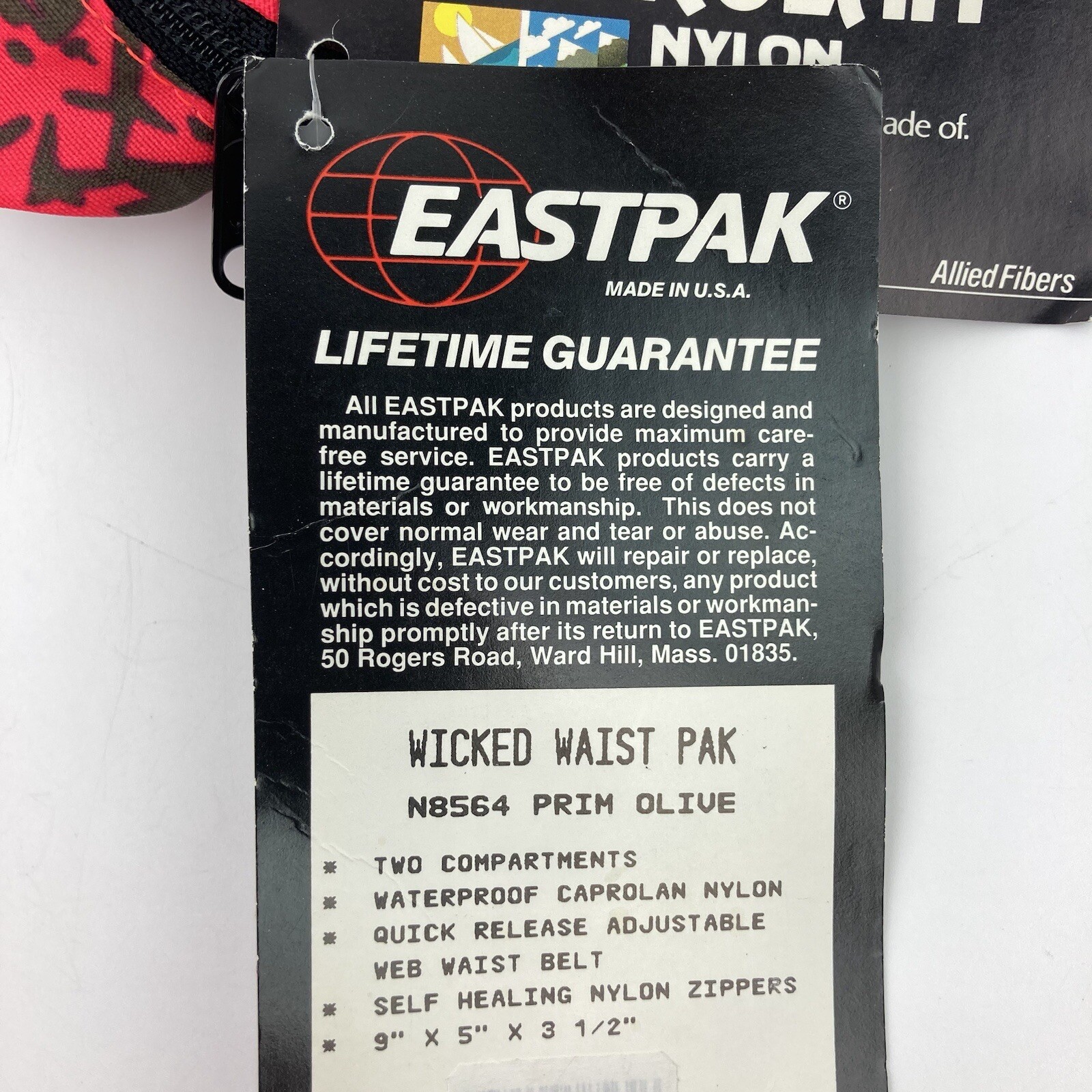 Vintage Eastpak Adjustable Fanny Pack All Over Print U.S.A. New w/ Tags RARE