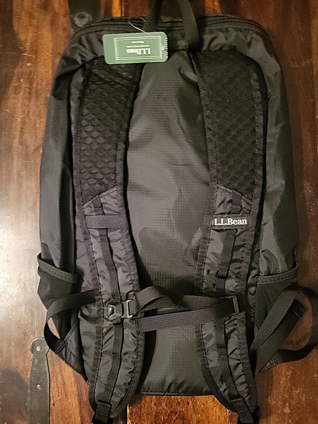 LL Bean Stowaway Ultralight Backpack Day Pack Navy Black NWT Corporate Logo NEW