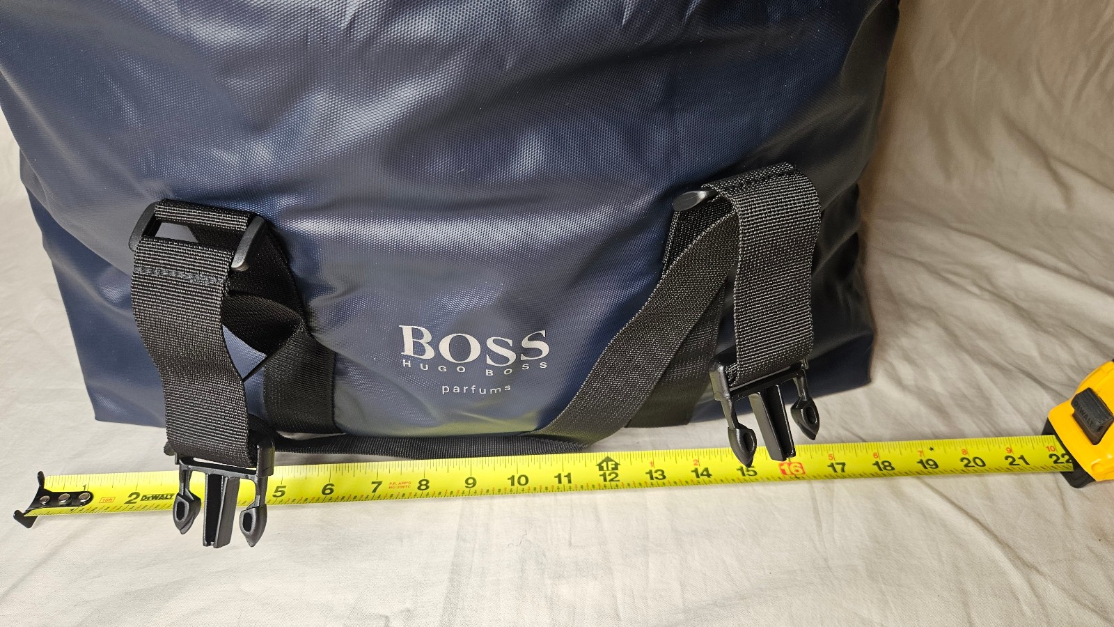 Hugo Boss Bottled Infinite Weekender Duffel Bag Navy Blue Travel Carry On NEW