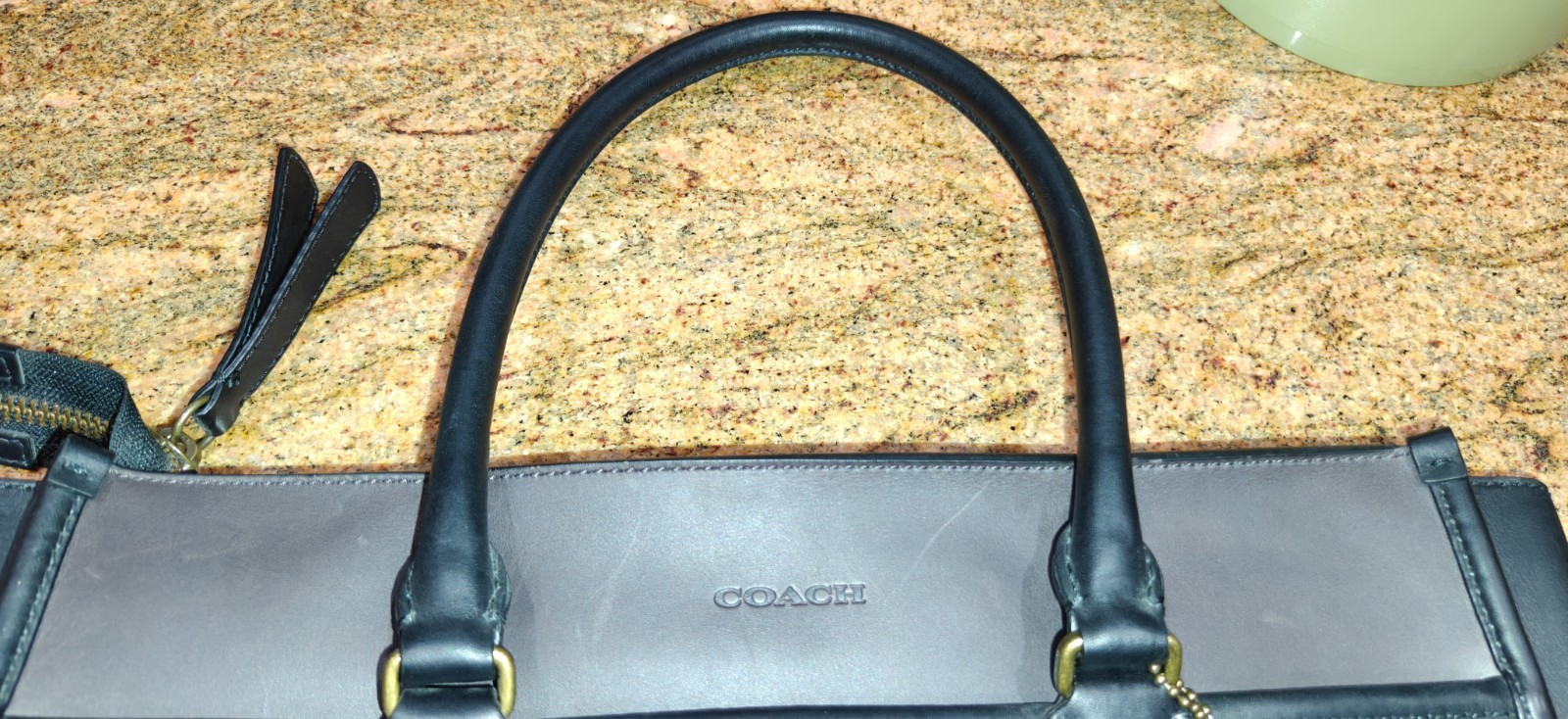 Coach Genuine Leather Tote Style 70725 Olive Black Structured Bag