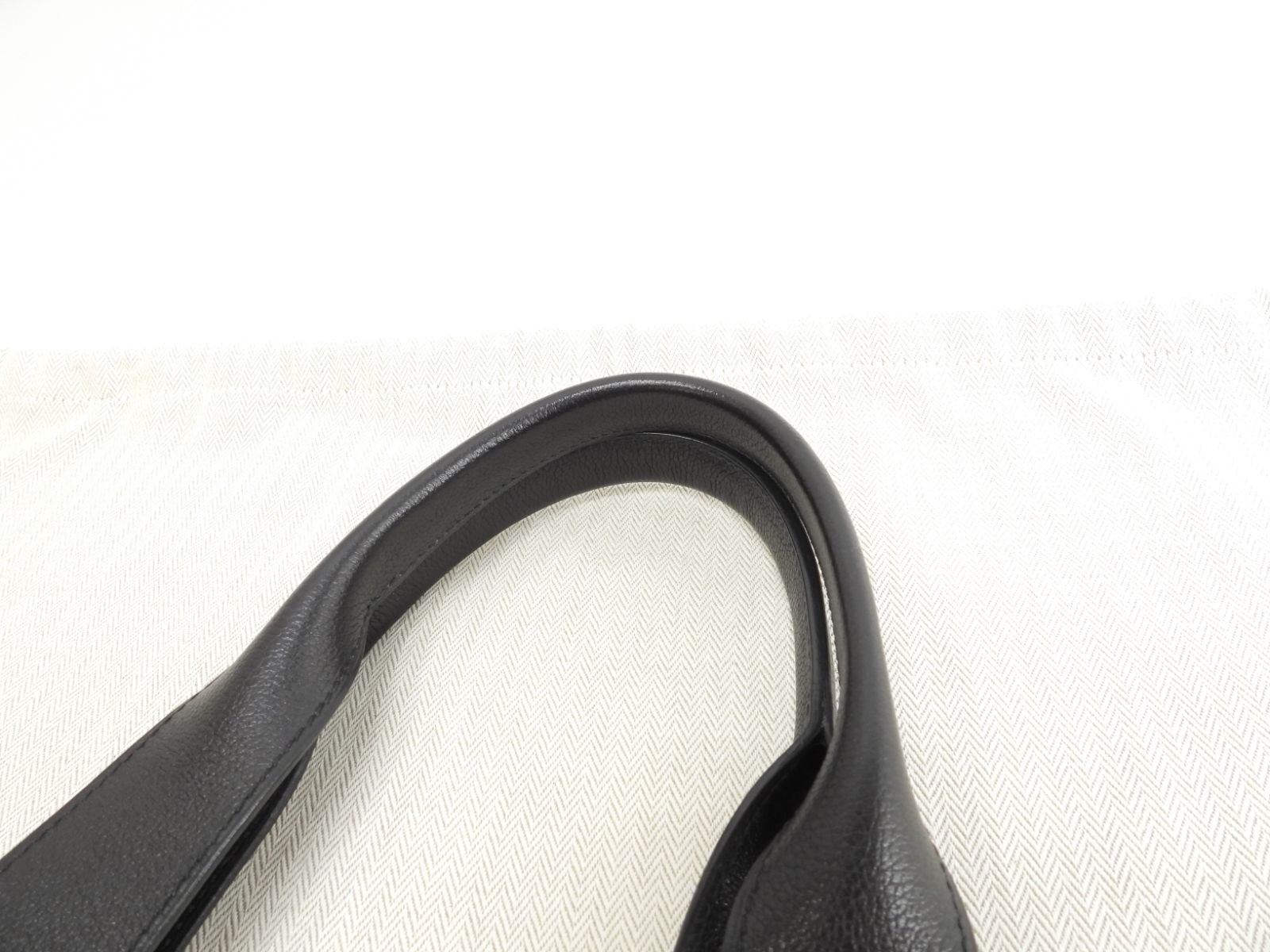 Hermes Sac Berlant vertical tote bag black leather 15.1*17.7*6.6 inch