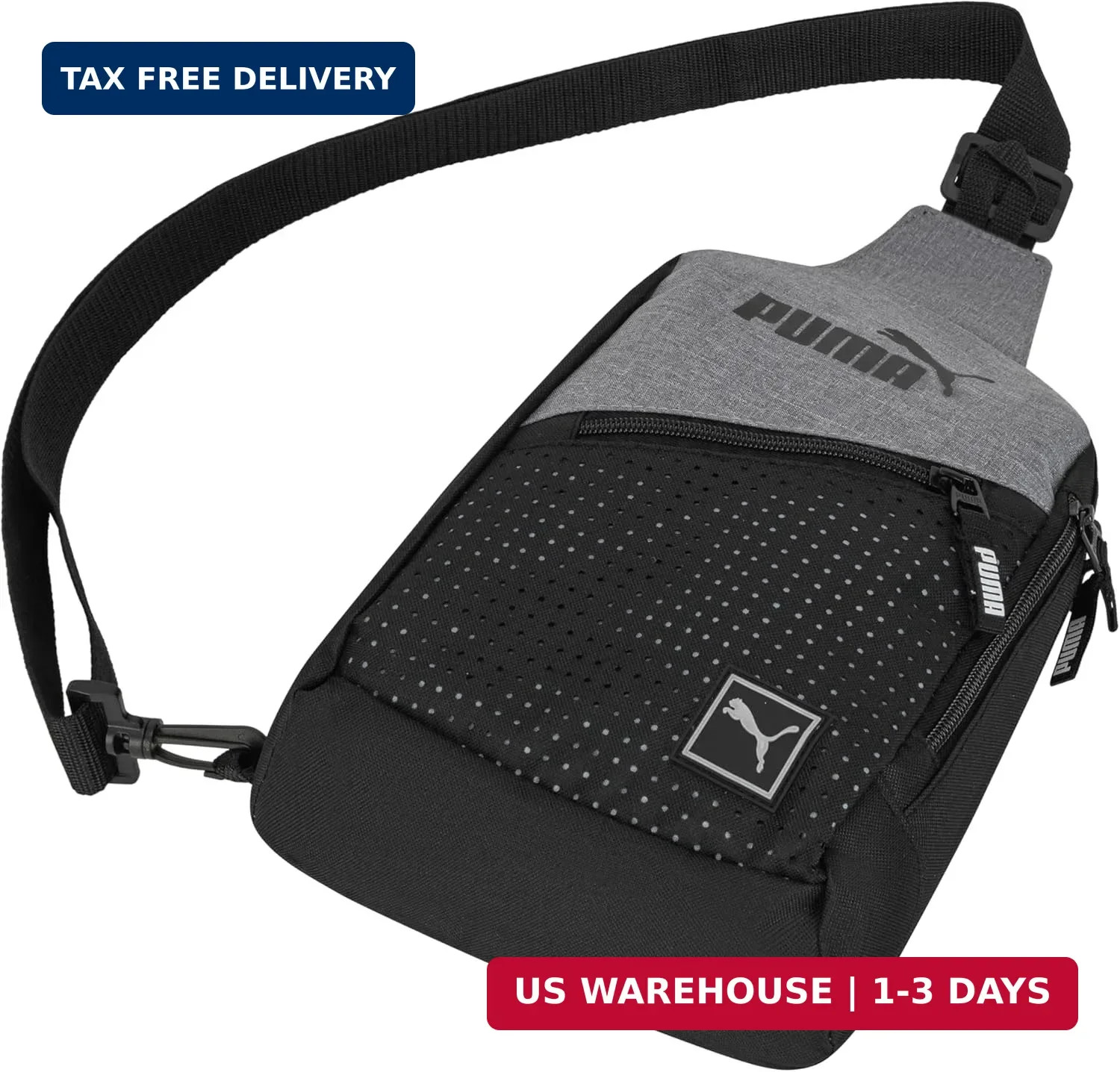 PUMA EVERCAT SIDEWALL SLING BACKPACK, One Size, Heather Grey