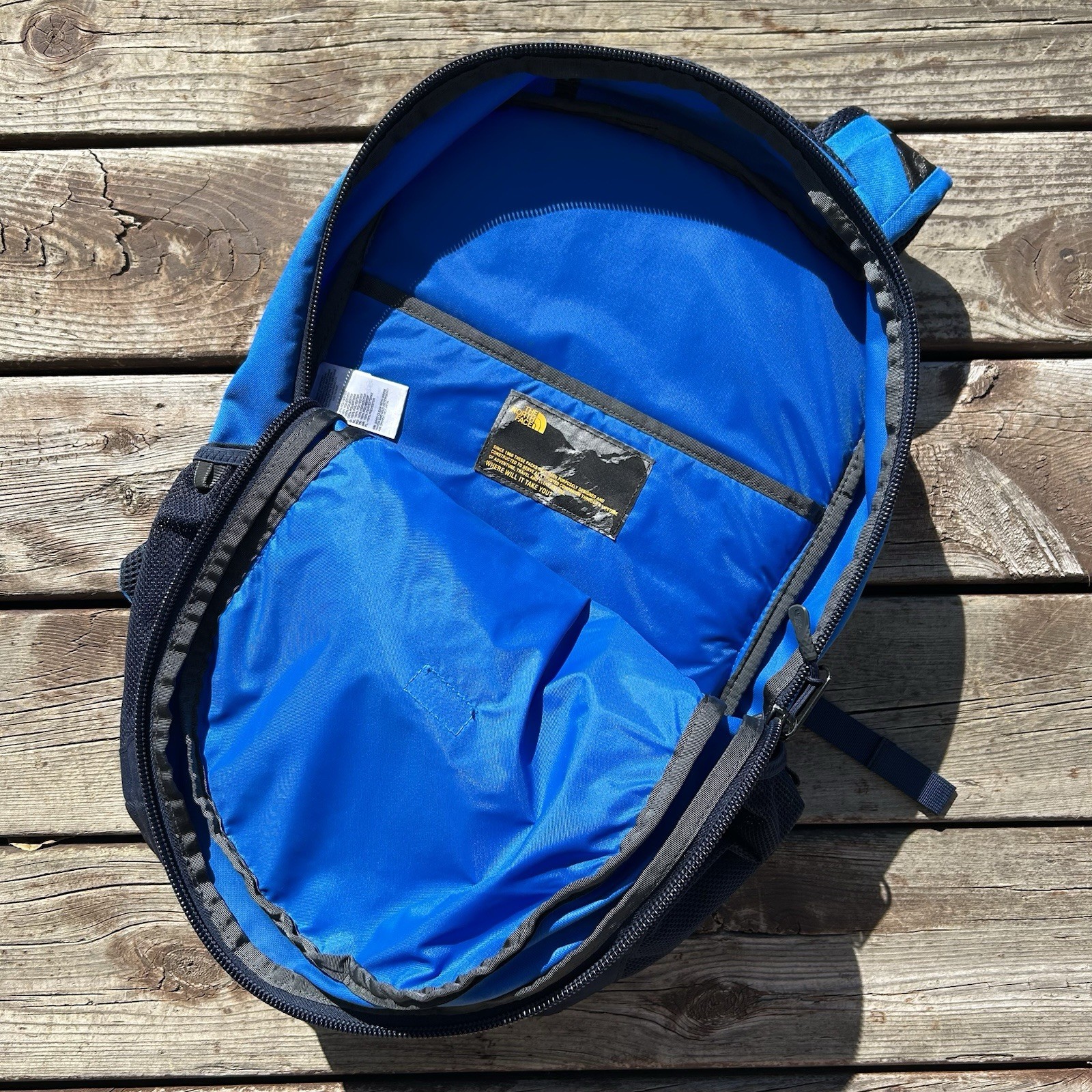 The North Face Vault Blue Backpack Laptop Hiking Outdoor School Travel Commuter