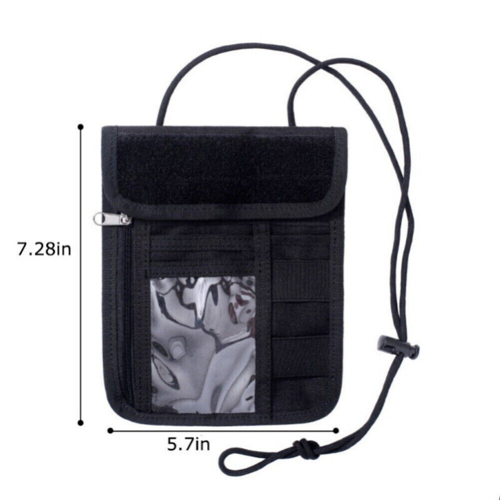 Tactical ID Credit Card Holder Case Passport Purse Chest Hanging Wallet Pouch