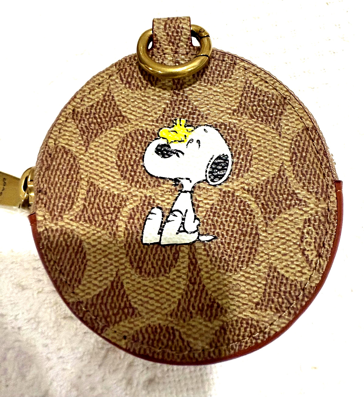 NEW COACH X PEANUTS CBF74 Willow Tote 18, Signature Canvas Removable Pouch