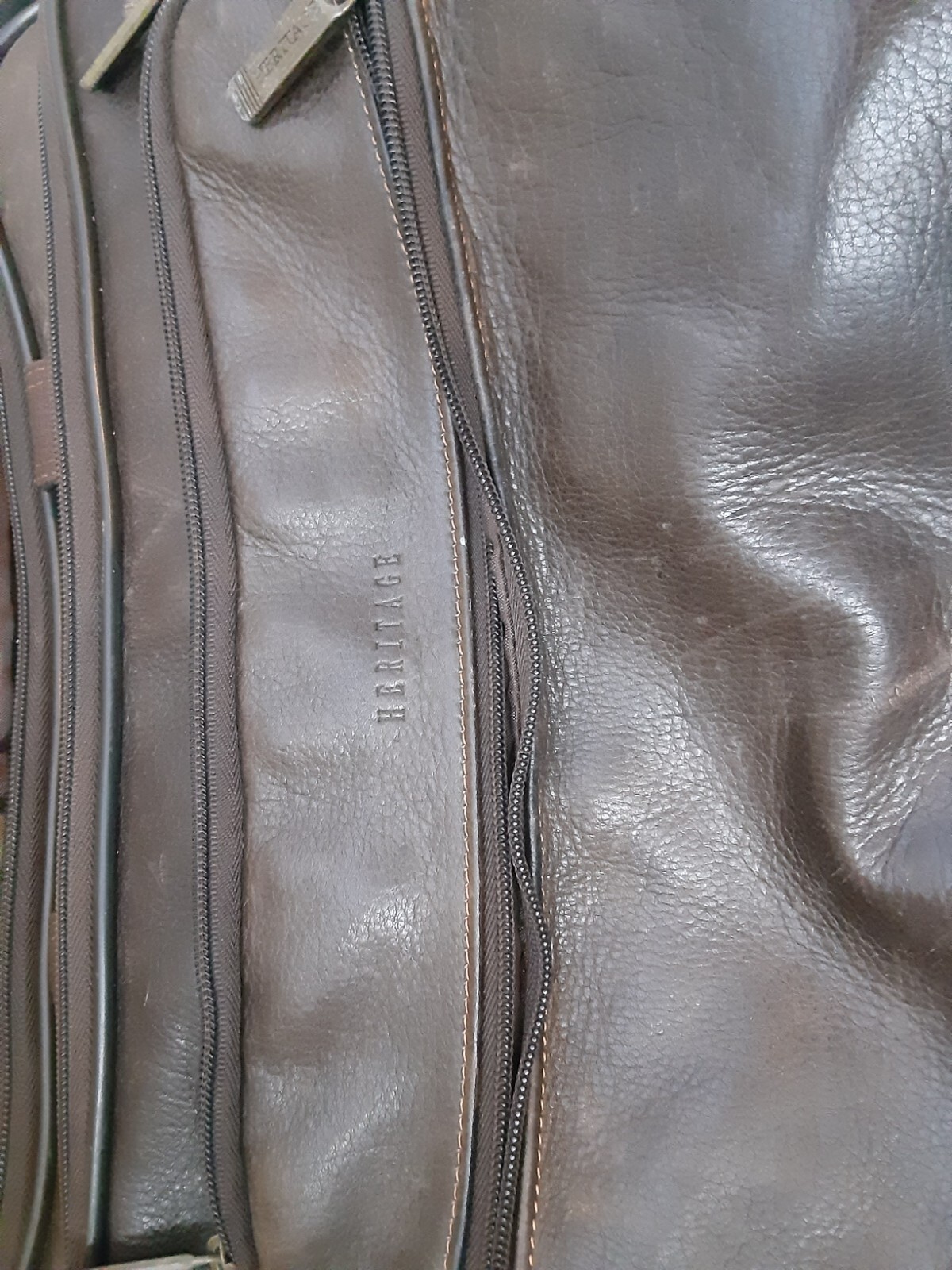 Heritage Brown Leather Briefcase Shoulder tote Bag Style #S196