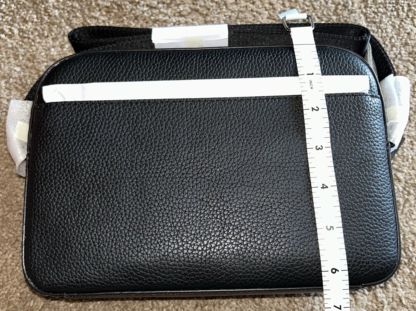 Michael Kors Hudson Utility Leather Crossbody Bag Black Logo Accent Women