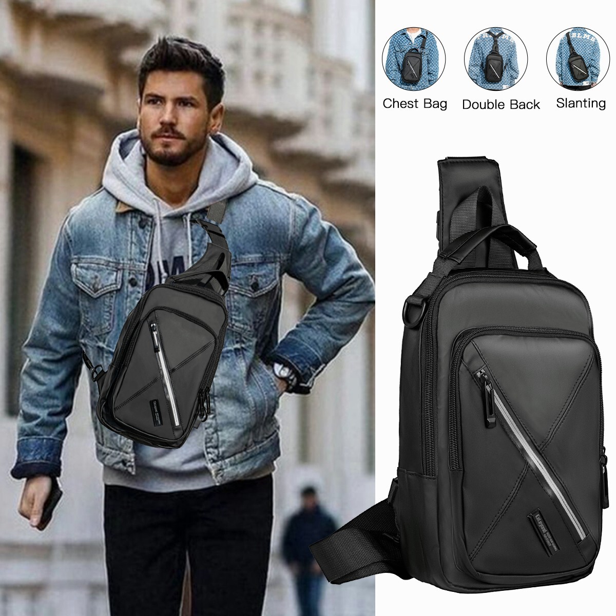 Multipurpose Crossbody Shoulder Bag Travel Hiking Daypack for Men & Women US